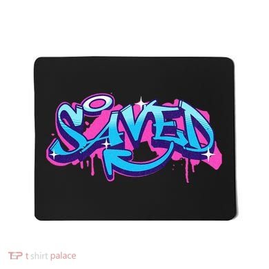 Saved Christian Graffiti Art Retro 80S 90s Mousepad