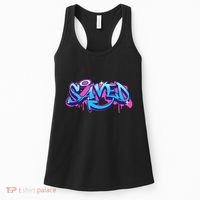 Saved Christian Graffiti Art Retro 80S 90s Women's Tank Top thumb 0