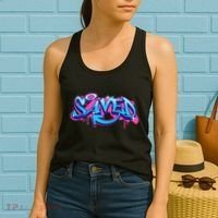 Saved Christian Graffiti Art Retro 80S 90s Women's Tank Top thumb 2