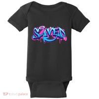Saved Christian Graffiti Art Retro 80S 90s Baby Bodysuit thumb 0
