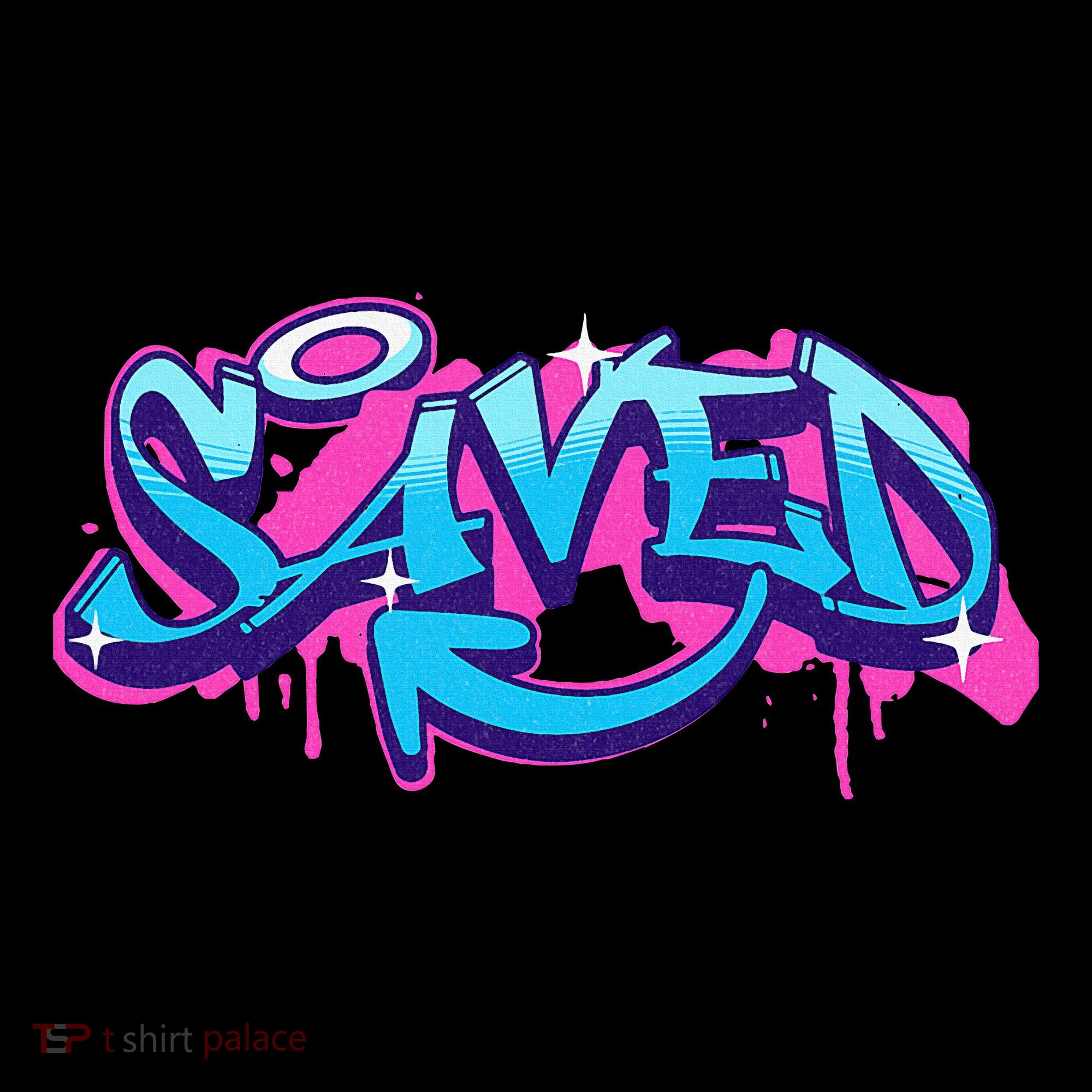 Saved Christian Graffiti Art Retro 80S 90s Baby Bodysuit