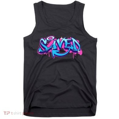 Saved Christian Graffiti Art Retro 80S 90s Tank Top