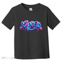 Saved Christian Graffiti Art Retro 80S 90s Toddler T-Shirt thumb 0