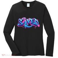Saved Christian Graffiti Art Retro 80S 90s Women's Long Sleeve Shirt thumb 0