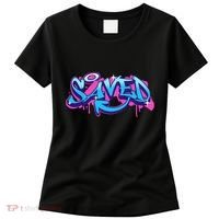 Saved Christian Graffiti Art Retro 80S 90s Women's T-Shirt thumb 0