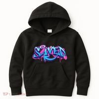 Saved Christian Graffiti Art Retro 80S 90s Kids Hoodie thumb 0