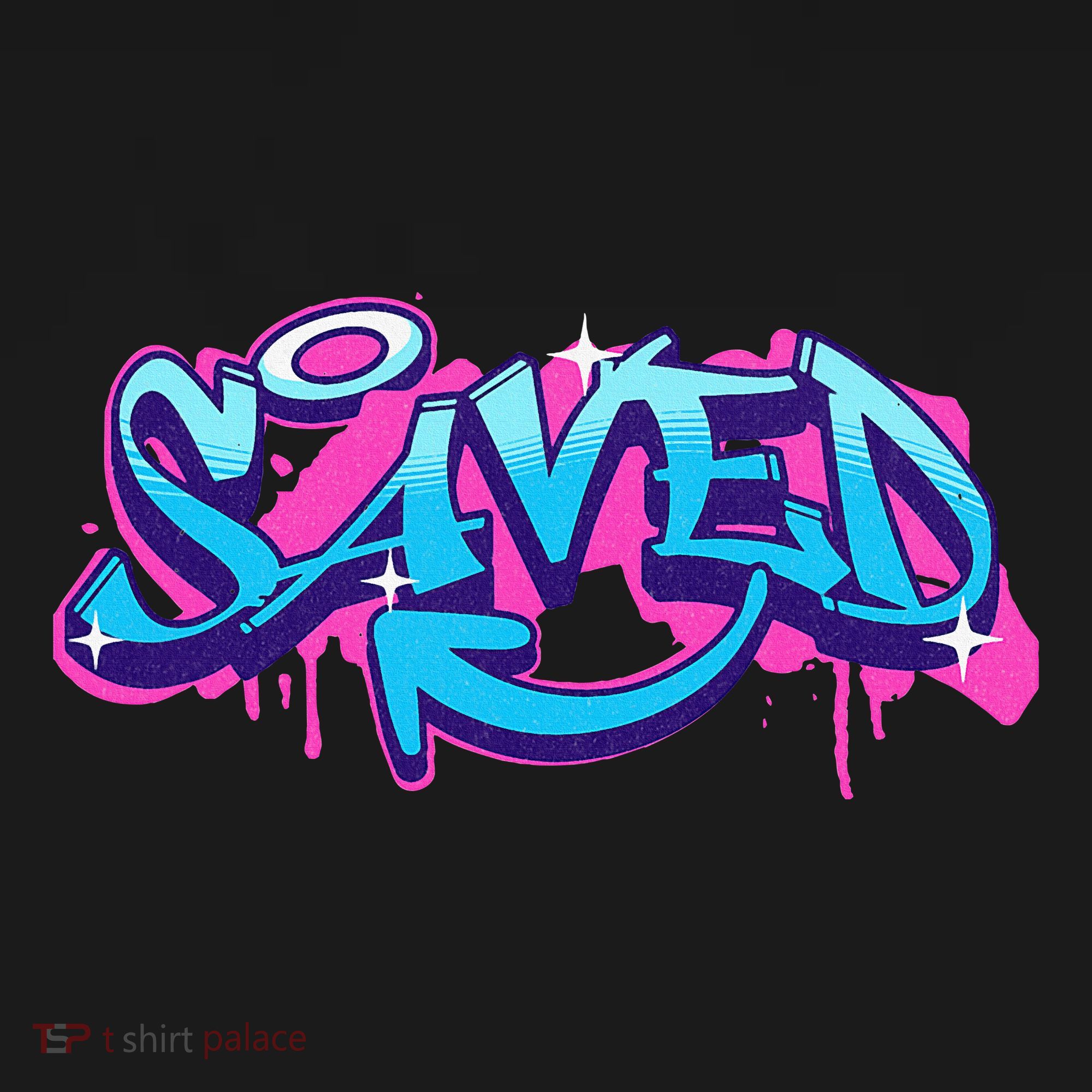 Saved Christian Graffiti Art Retro 80S 90s Kids Hoodie