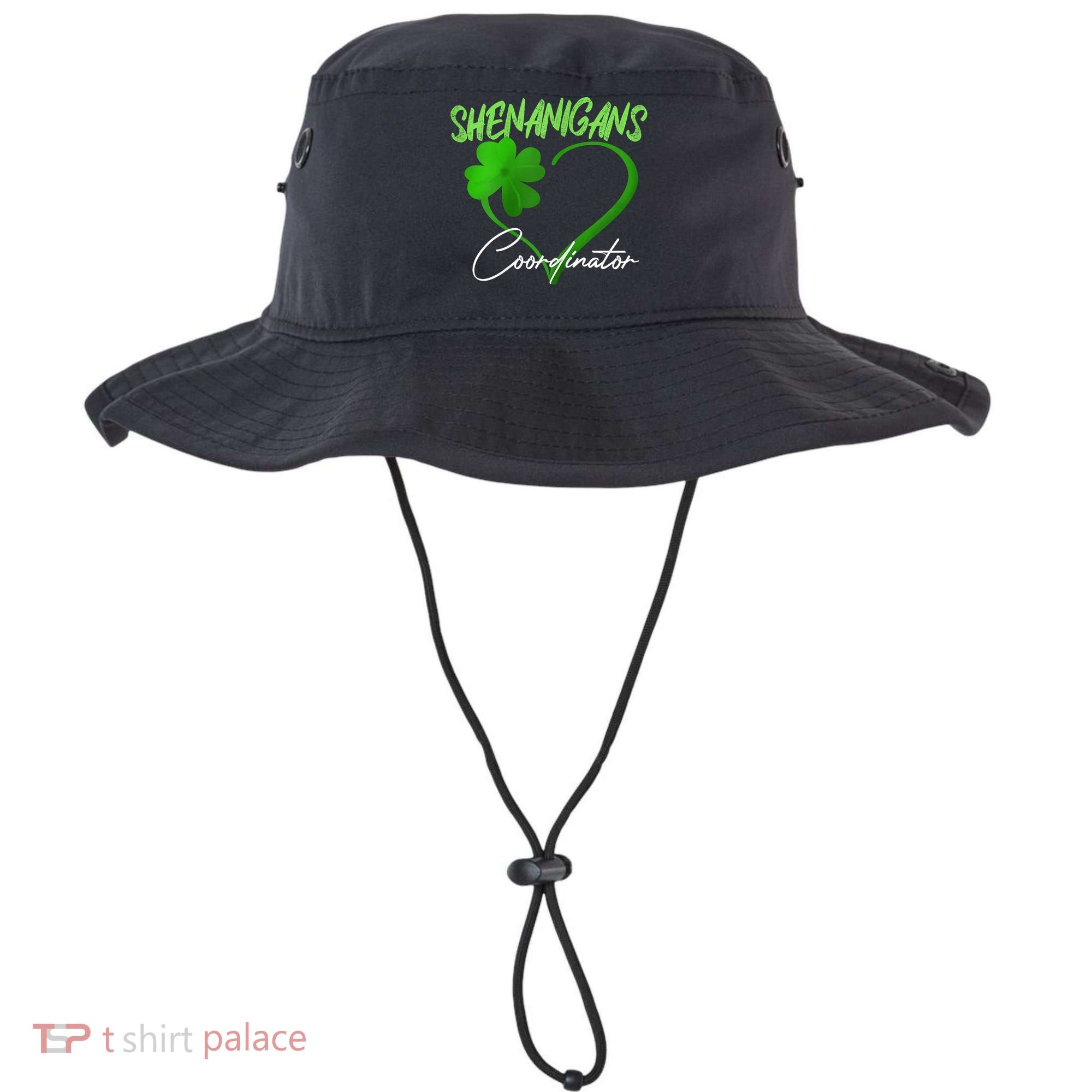Shenanigans Coordinator Green Heart Shamrock St Patricks Day Bucket Hat