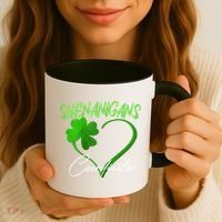 Shenanigans Coordinator Green Heart Shamrock St Patricks Day Coffee Mug thumb 3