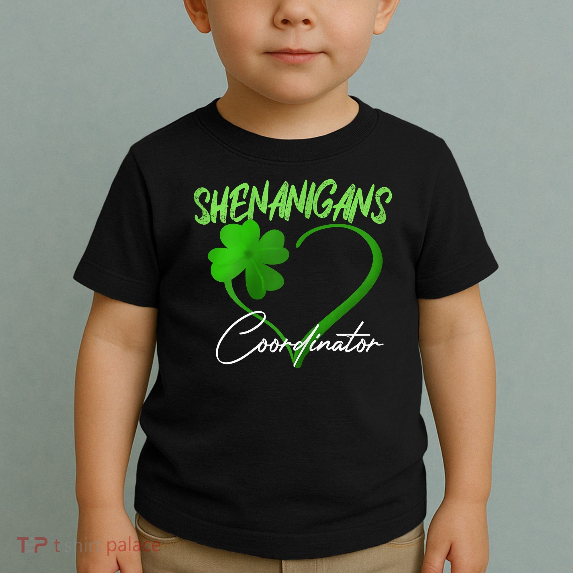 Shenanigans Coordinator Green Heart Shamrock St Patricks Day Toddler T-Shirt