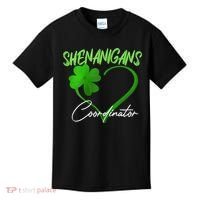 Shenanigans Coordinator Green Heart Shamrock St Patricks Day Kids T-Shirt thumb 0