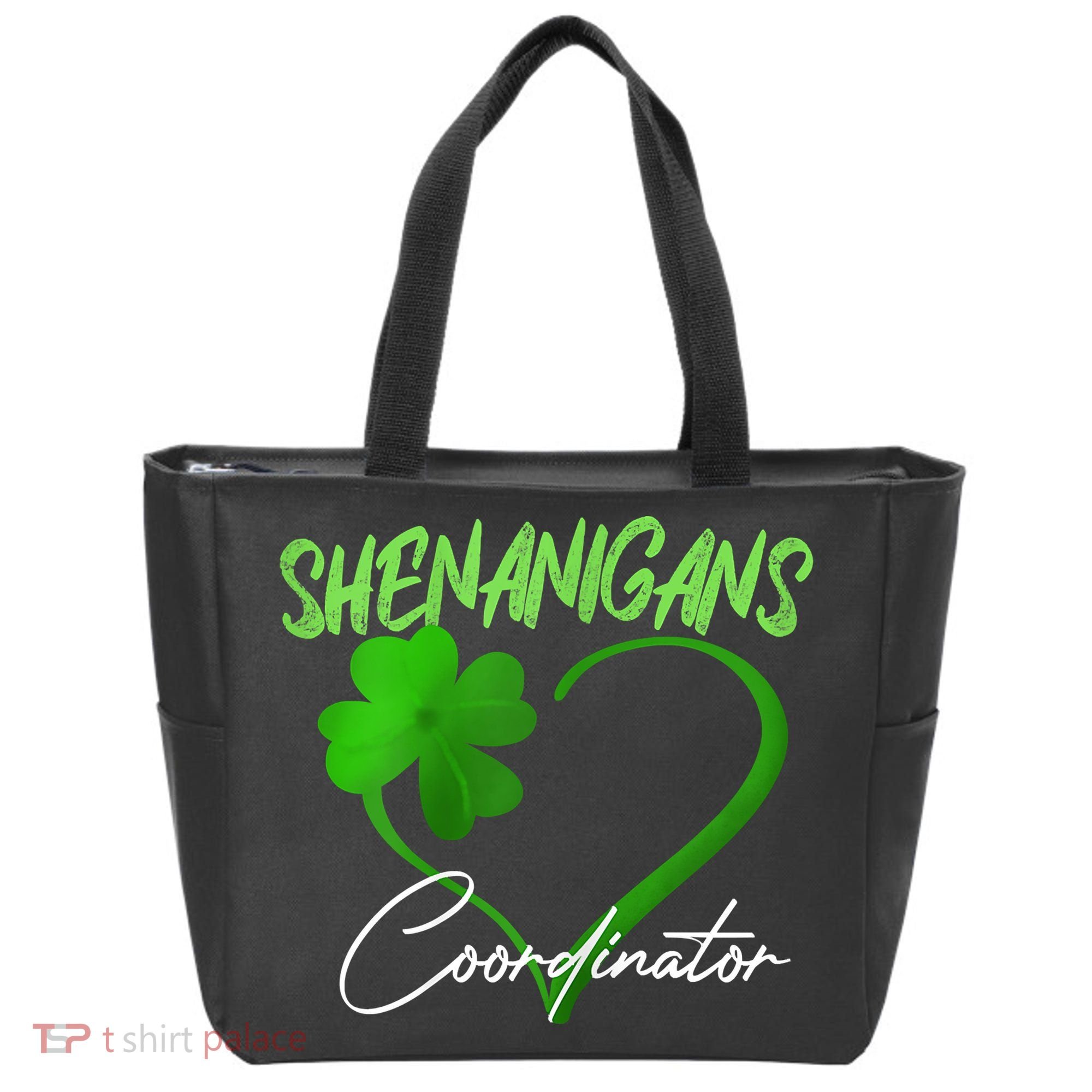 Shenanigans Coordinator Green Heart Shamrock St Patricks Day Tote Bag