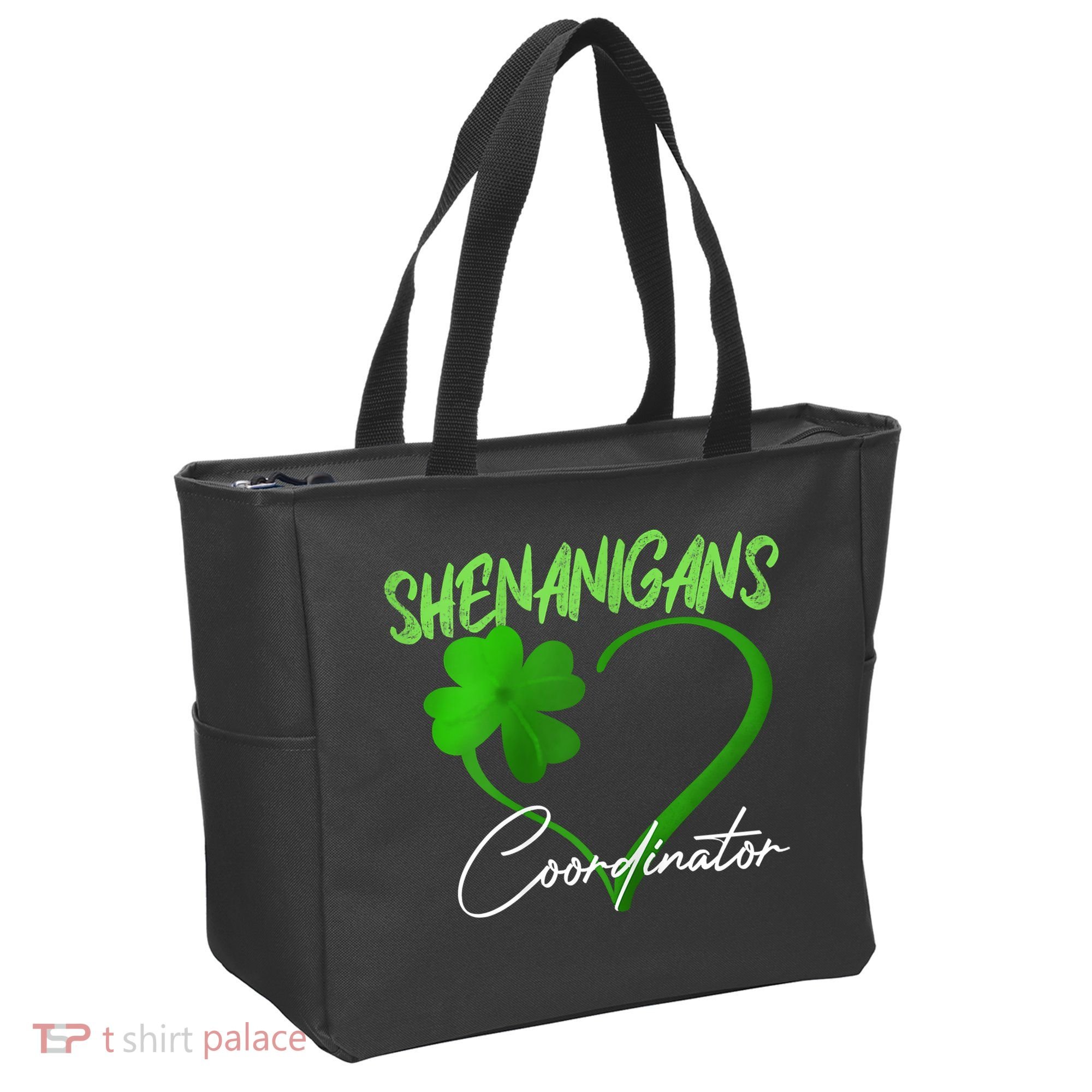 Shenanigans Coordinator Green Heart Shamrock St Patricks Day Tote Bag