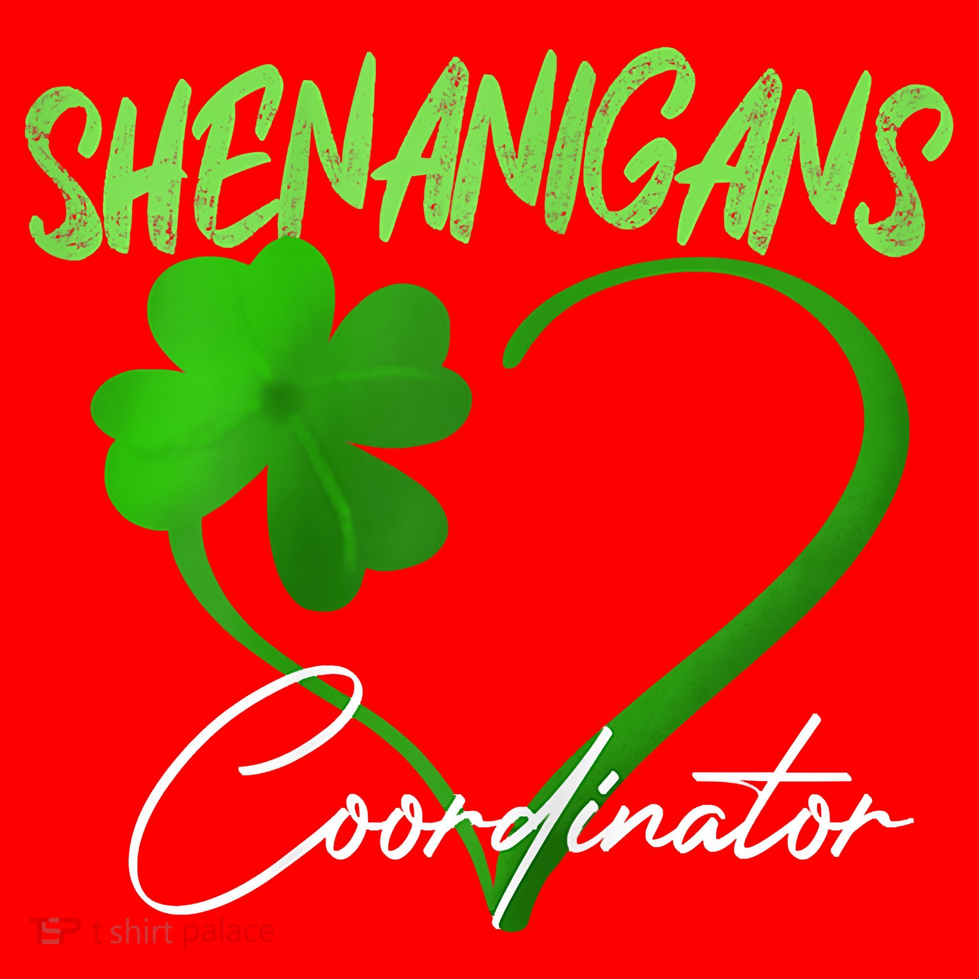 Shenanigans Coordinator Green Heart Shamrock St Patricks Day Santa Hat