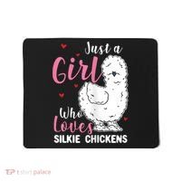 Silkie Chicken Girl Who Loves Silkie Chickens Mousepad thumb 0