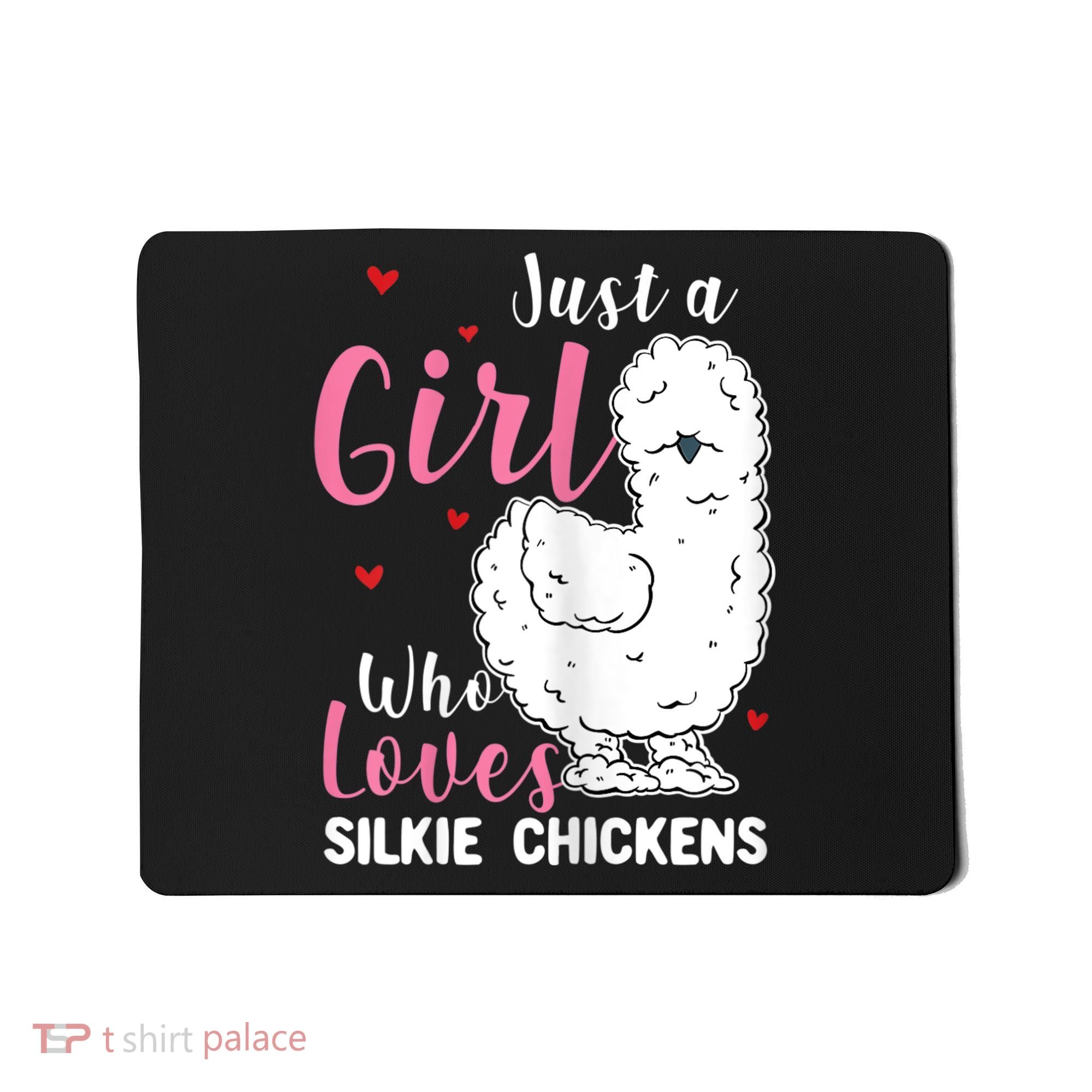 Silkie Chicken Girl Who Loves Silkie Chickens Mousepad