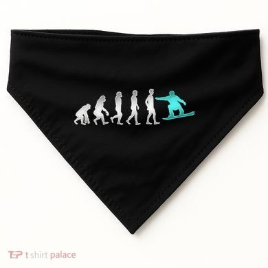 Snowboarding Cute Gift Evolution Of Snowboarder Gift USA-Made Doggie Bandana