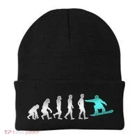 Snowboarding Cute Gift Evolution Of Snowboarder Gift Beanie thumb 0