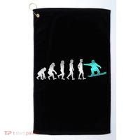 Snowboarding Cute Gift Evolution Of Snowboarder Gift Golf Towel thumb 0