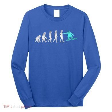 Snowboarding Cute Gift Evolution Of Snowboarder Gift Long Sleeve Shirt