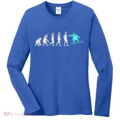 Snowboarding Cute Gift Evolution Of Snowboarder Gift Women's Long Sleeve Shirt