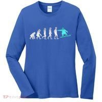 Snowboarding Cute Gift Evolution Of Snowboarder Gift Women's Long Sleeve Shirt thumb 0