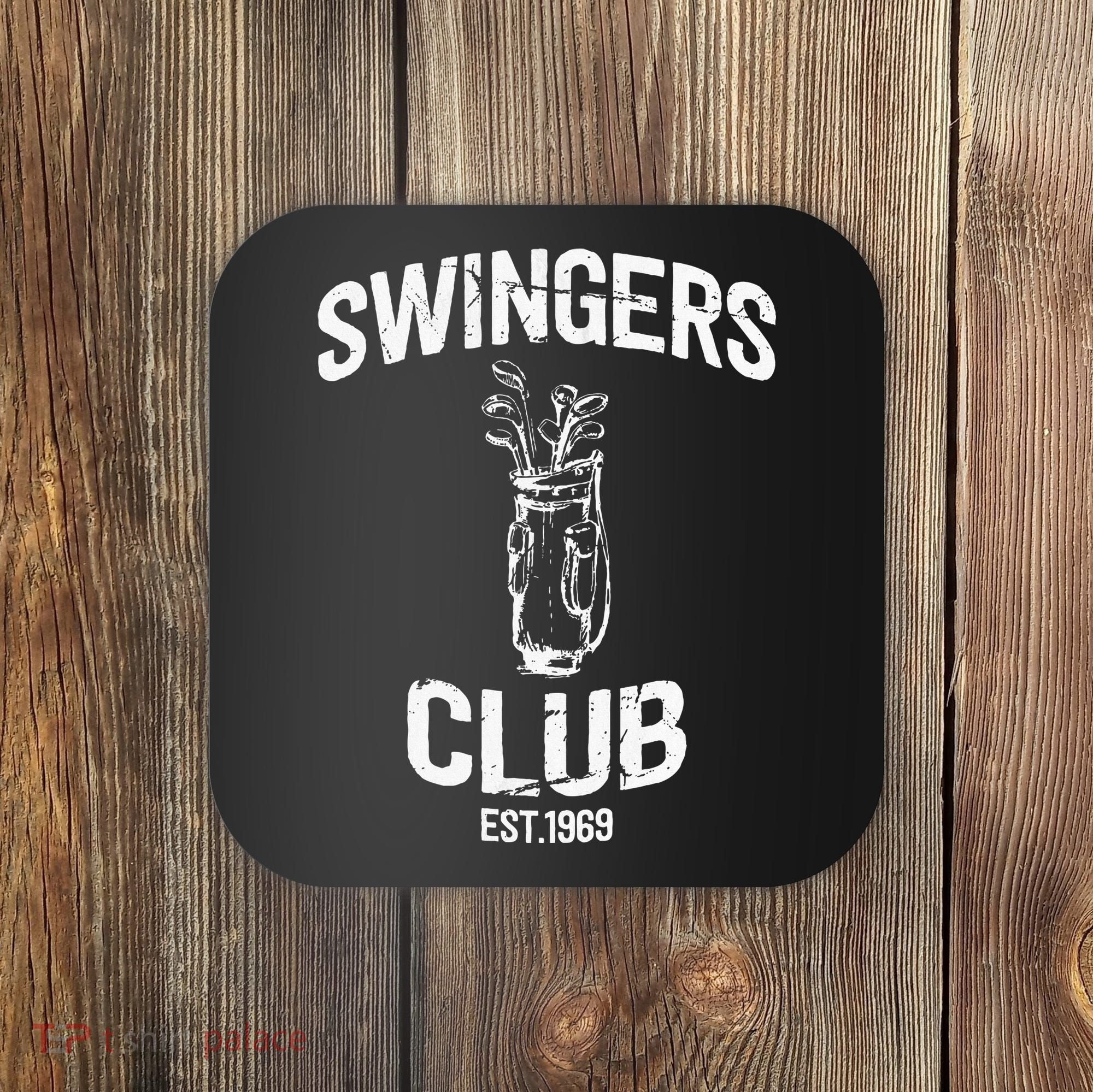 Swingers Club Golf Clubs Funny Golf Sarcastic Golfing Coaster