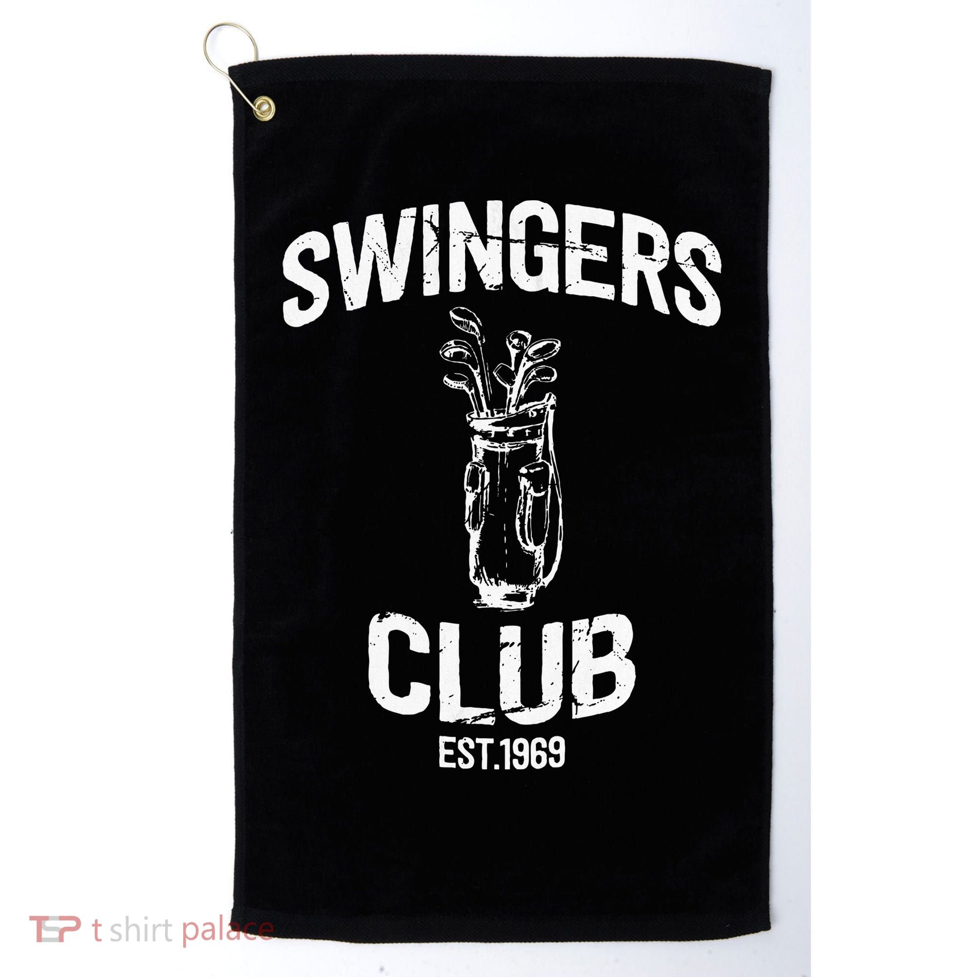 Swingers Club Golf Clubs Funny Golf Sarcastic Golfing Golf Towel