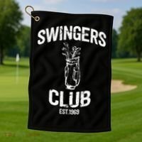 Swingers Club Golf Clubs Funny Golf Sarcastic Golfing Golf Towel thumb 1