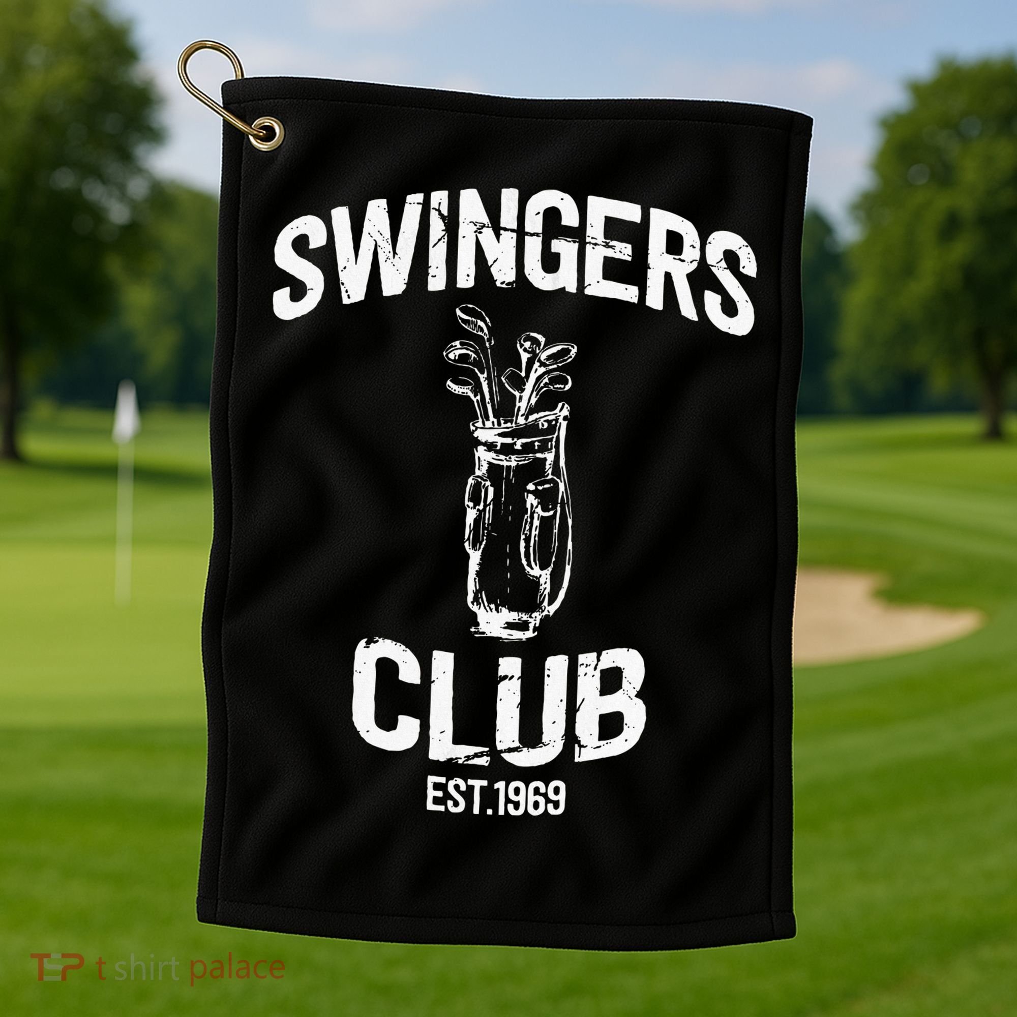 Swingers Club Golf Clubs Funny Golf Sarcastic Golfing Golf Towel