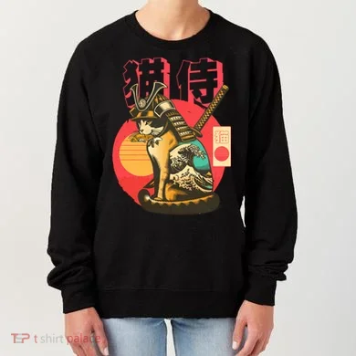 Samurai Cat Graphic Women's Sweatshirt