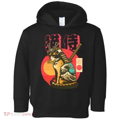 Samurai Cat Graphic Toddler Hoodie