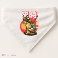 Samurai Cat Graphic USA-Made Doggie Bandana thumb 0