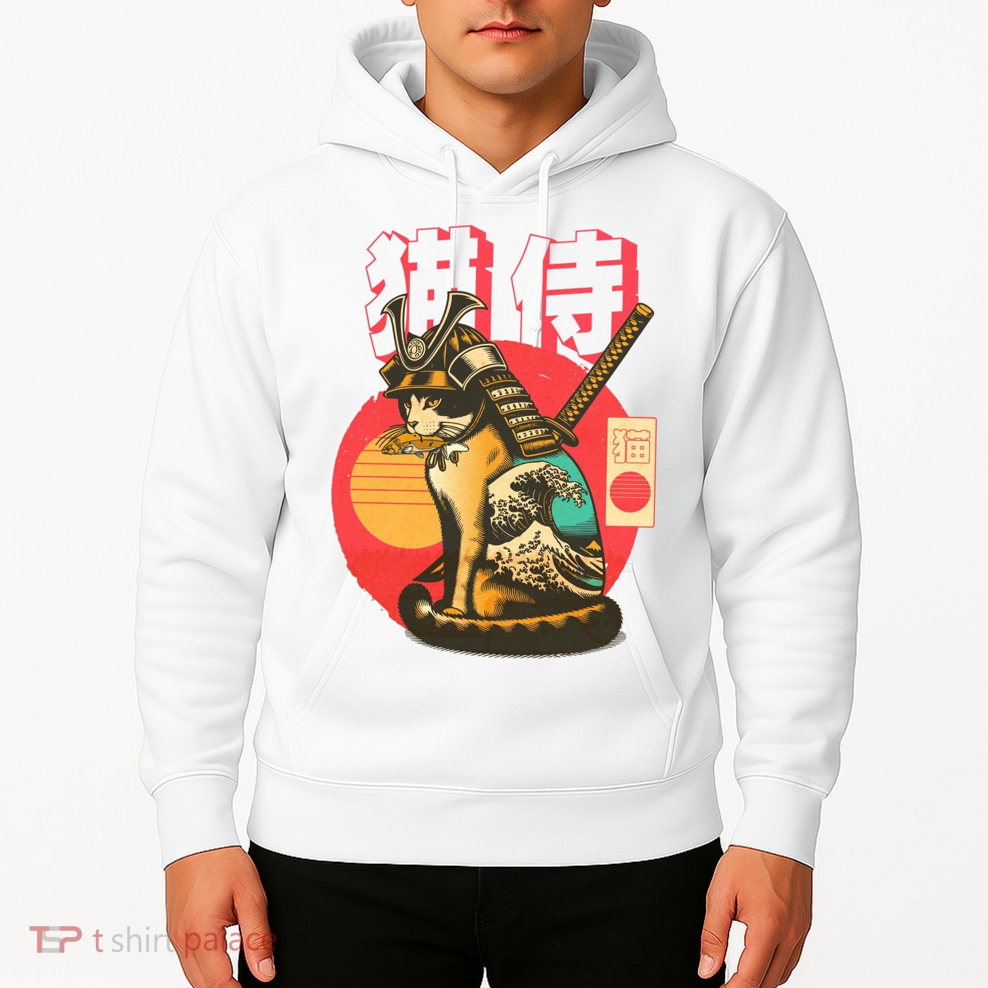 Samurai Cat Graphic Hoodie
