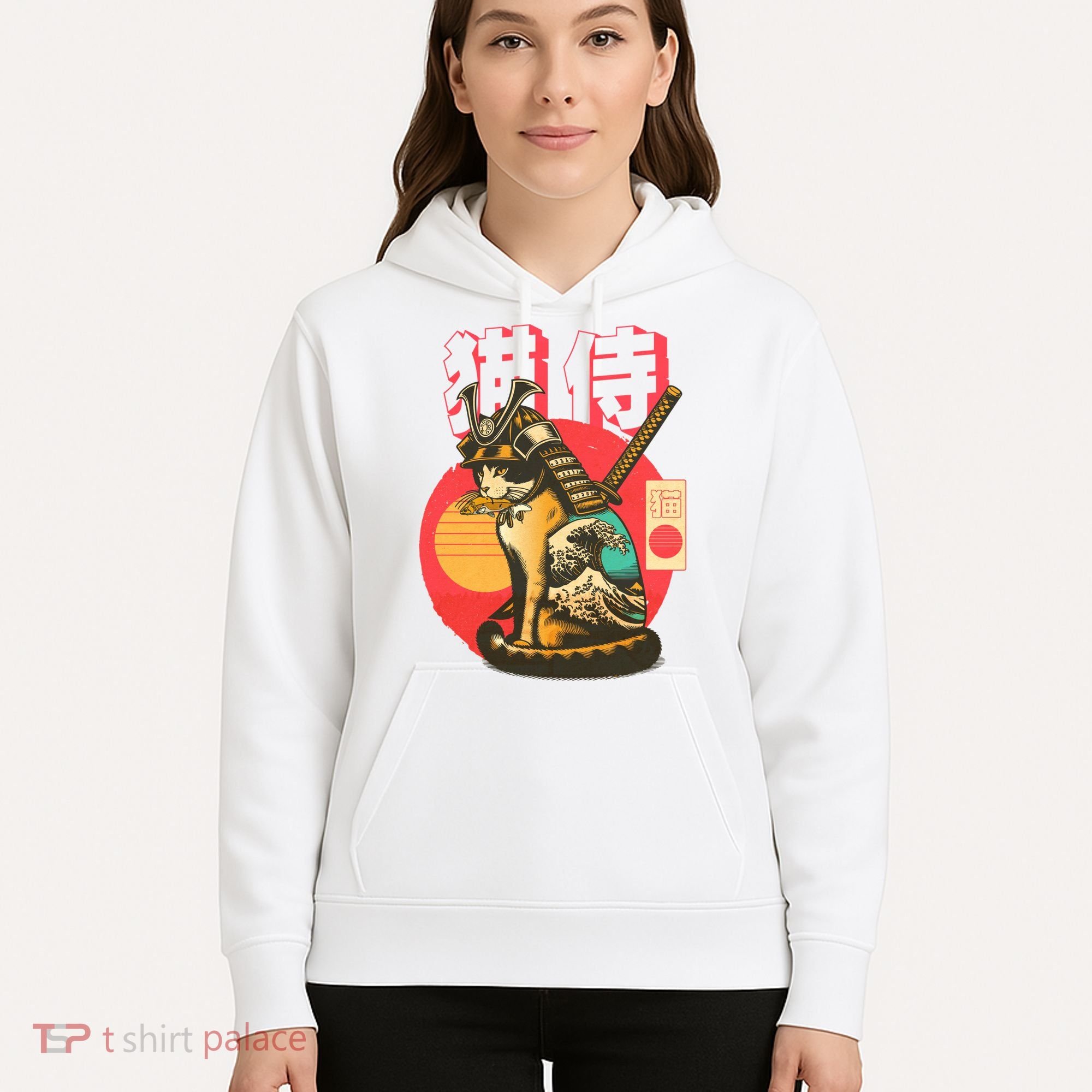 Samurai Cat Graphic Hoodie