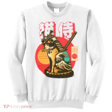Samurai Cat Graphic Sweatshirt