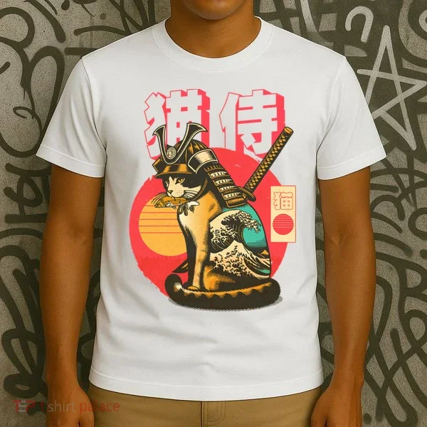 Samurai Cat Graphic T-Shirt
