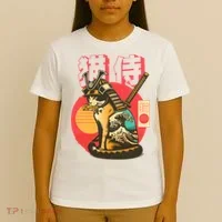 Samurai Cat Graphic T-Shirt thumb 4