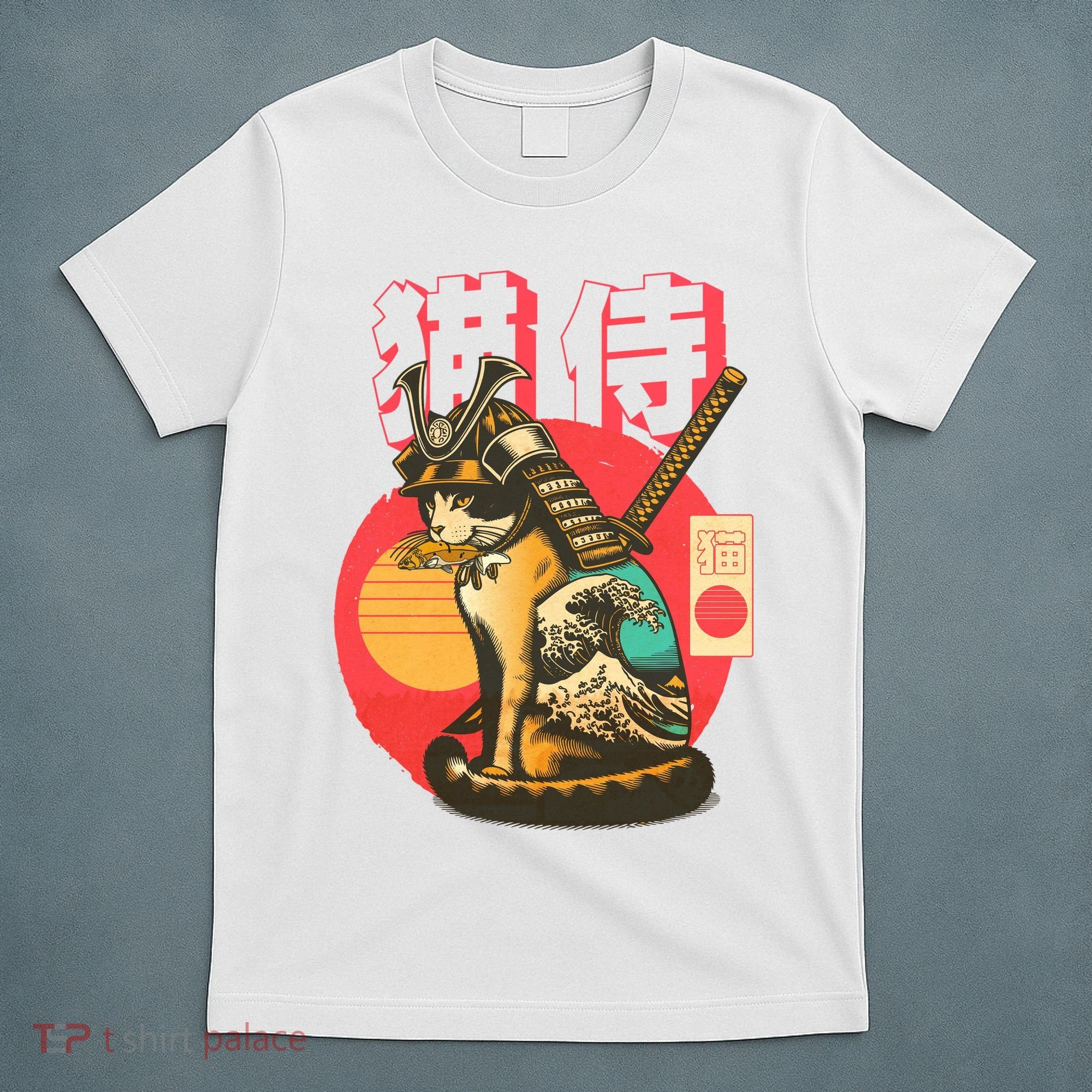 Samurai Cat Graphic T-Shirt
