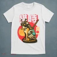 Samurai Cat Graphic T-Shirt thumb 5