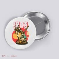 Samurai Cat Graphic Button thumb 0