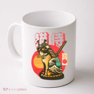 Samurai Cat Graphic Coffee Mug