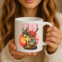 Samurai Cat Graphic Coffee Mug thumb 3