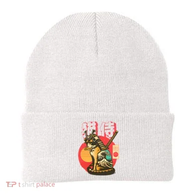 Samurai Cat Graphic Beanie