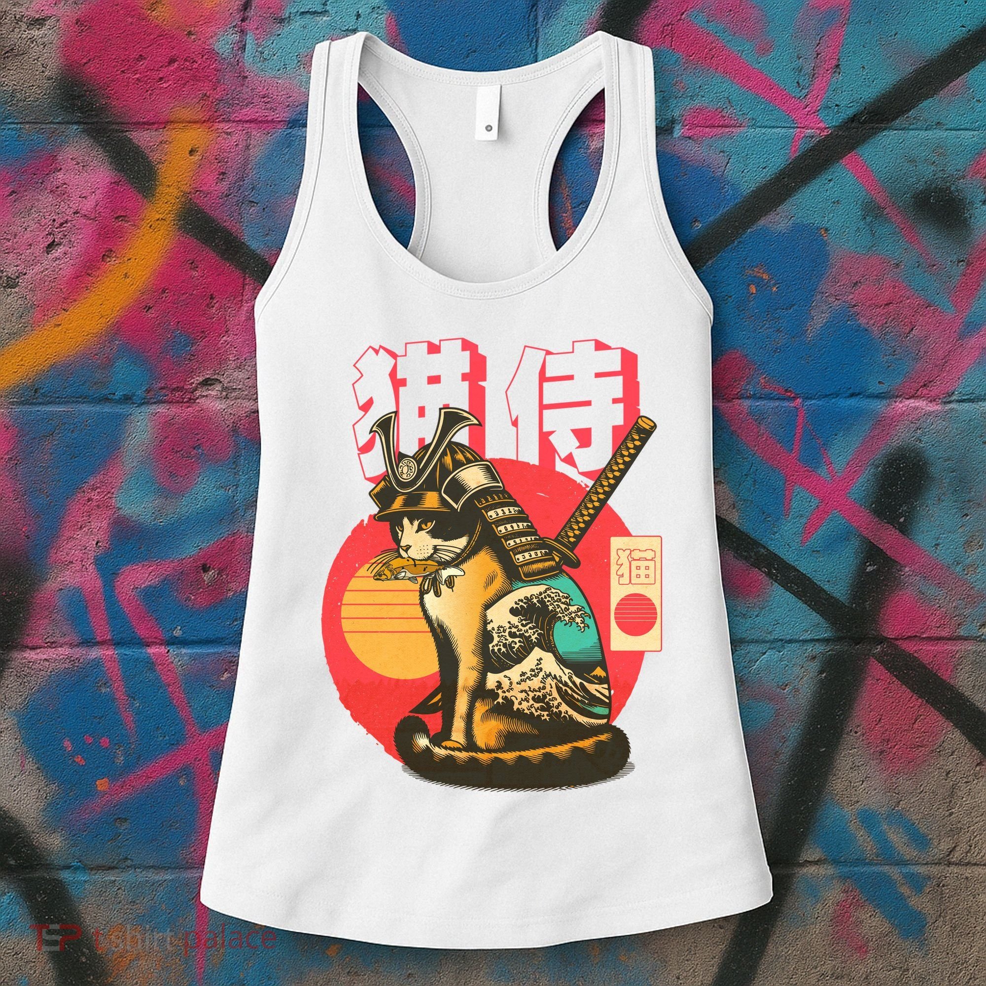 Samurai Cat Graphic Women's Tank Top