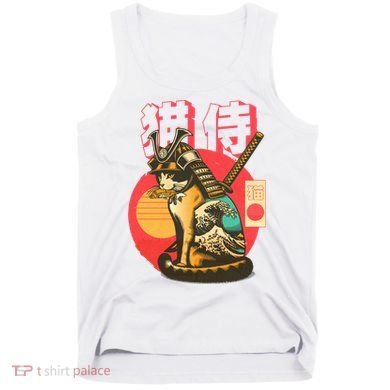 Samurai Cat Graphic Tank Top