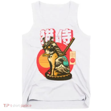Samurai Cat Graphic Tank Top
