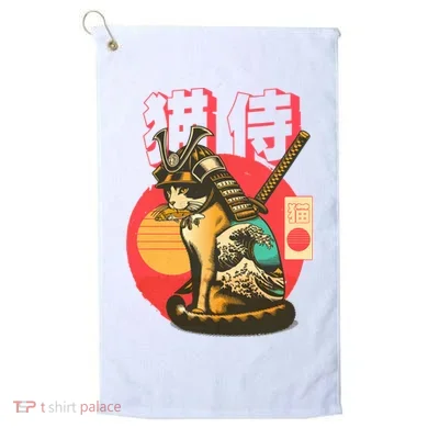 Samurai Cat Graphic Golf Towel