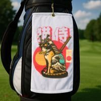 Samurai Cat Graphic Golf Towel thumb 2