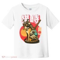 Samurai Cat Graphic Toddler T-Shirt thumb 0